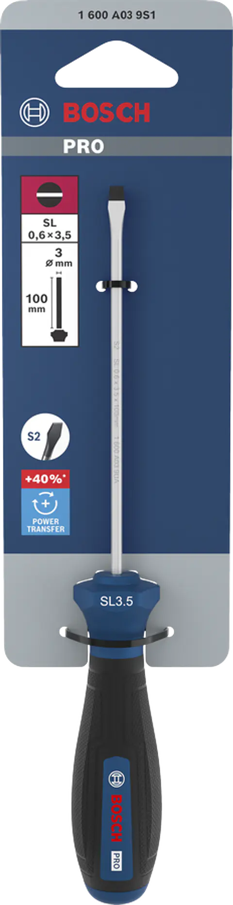 Chave de fendas PRO SL 0,6 x 3,5 x 100 mm BOSCH