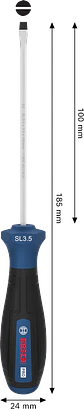 Chave de fendas PRO SL 0,6 x 3,5 x 100 mm BOSCH - Thumbnail 3