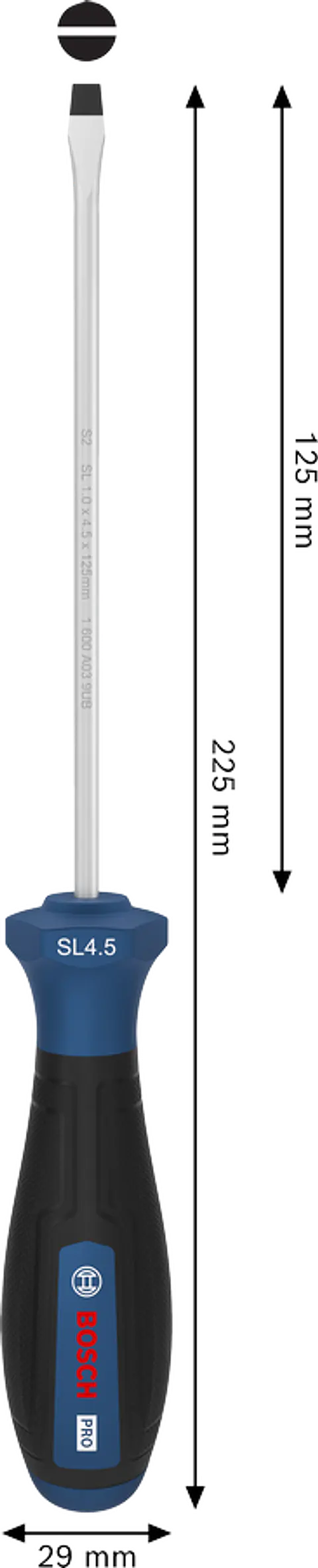 Chave de Fendas PRO SL 1,0 x 4,5 x 125 mm BOSCH