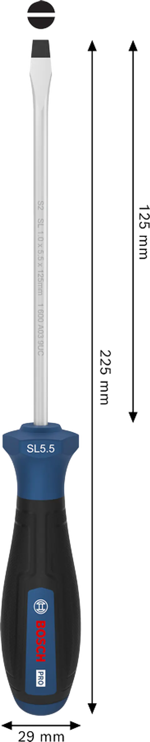 Chave de fendas PRO SL 1,0 x 5,5 x 125 mm BOSCH