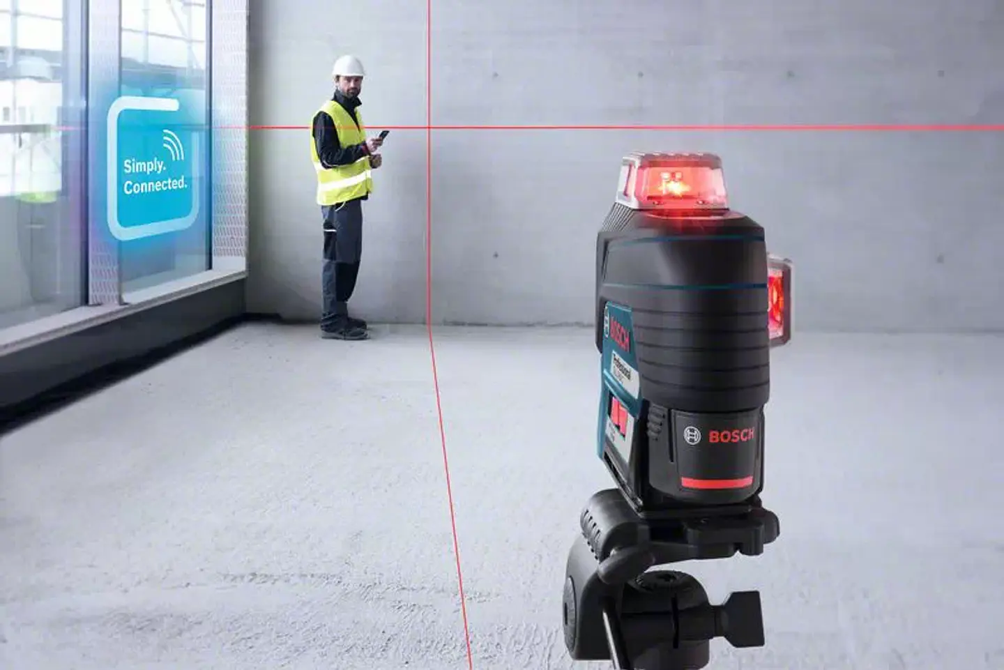 Nivel laser 3 linhas vermelhas GLL 3-80 C + BM1 BOSCH 4