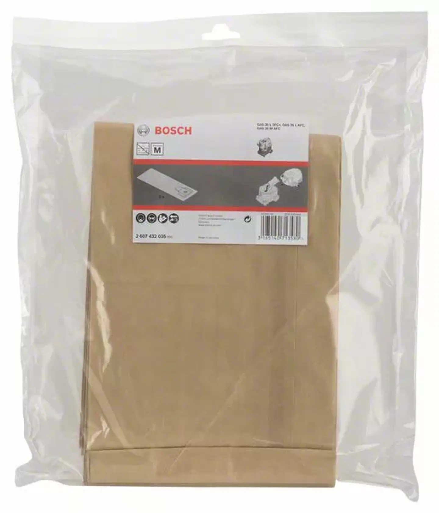 Saco de papel para aspiradores BOSCH - 5 Unidades 1
