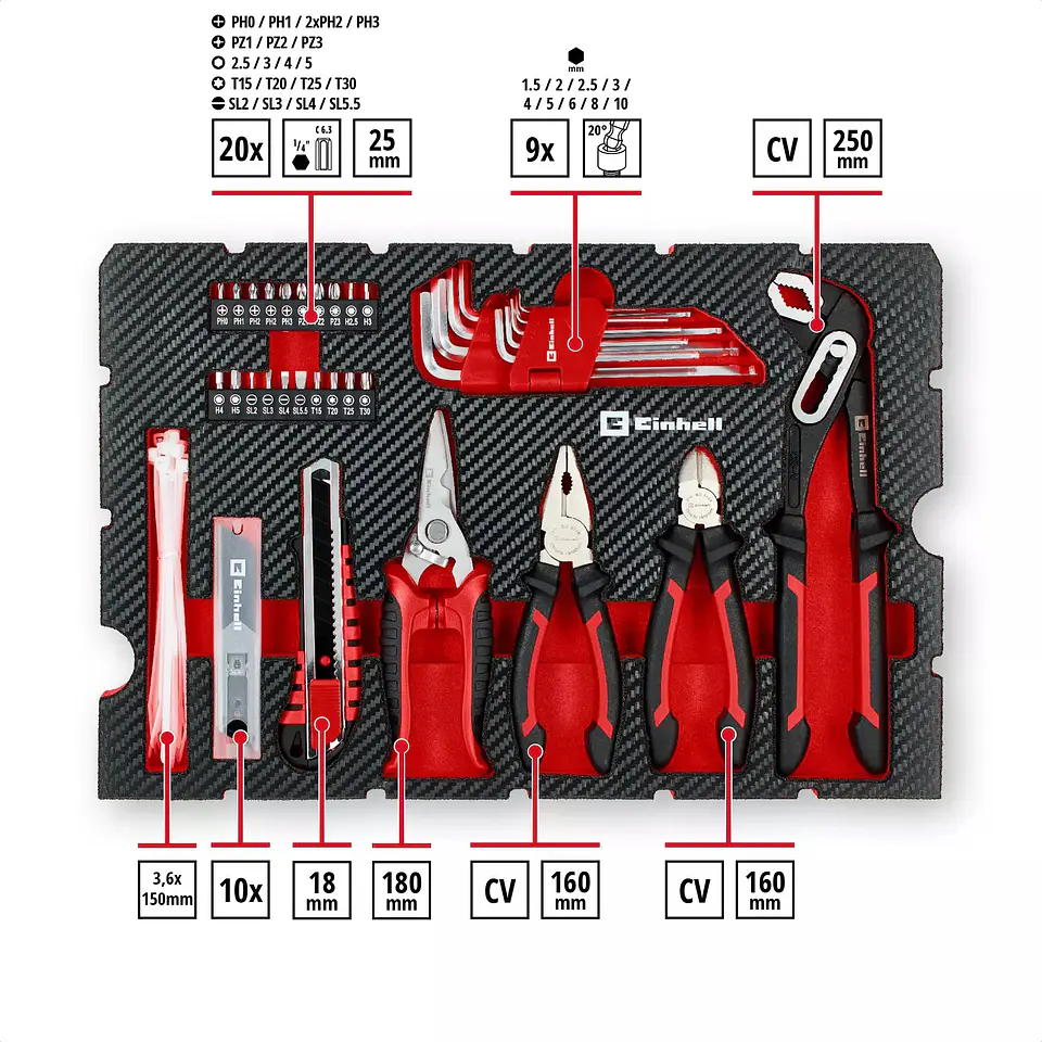 Mala de Ferramentas 79 Peças E-Case EINHELL 6