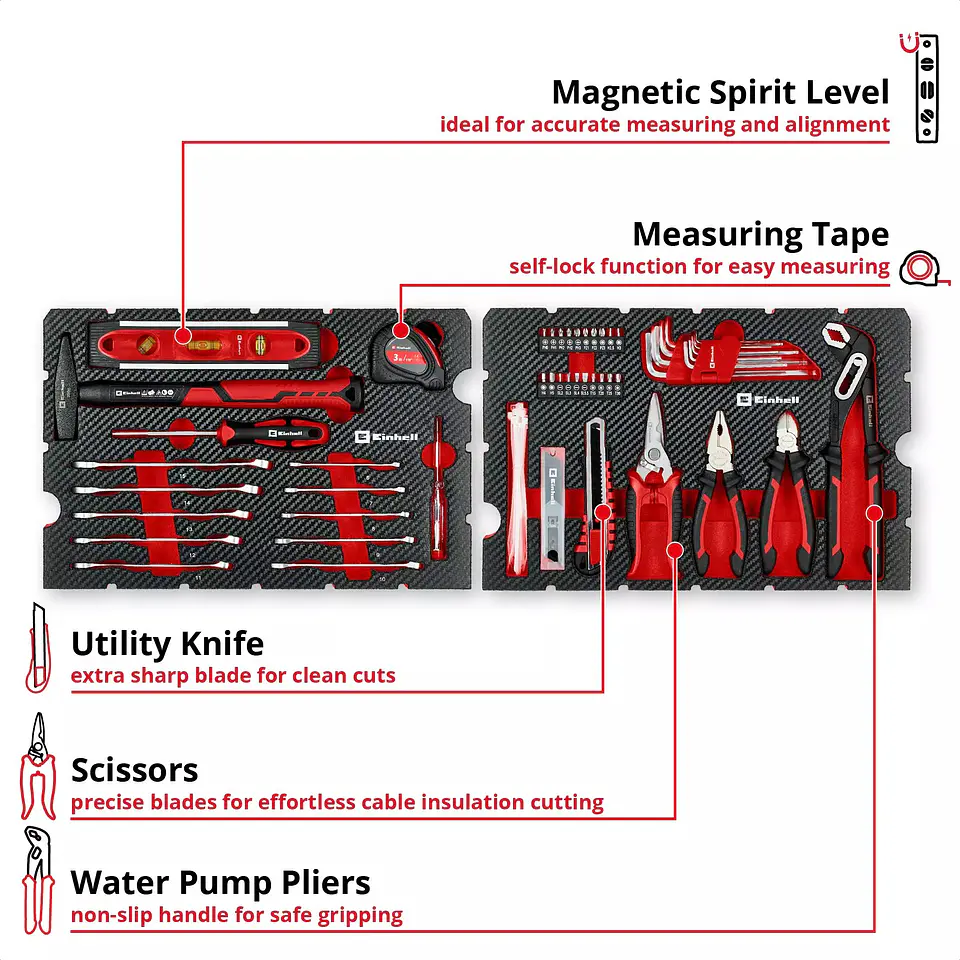 Mala de Ferramentas 79 Peças E-Case EINHELL 7