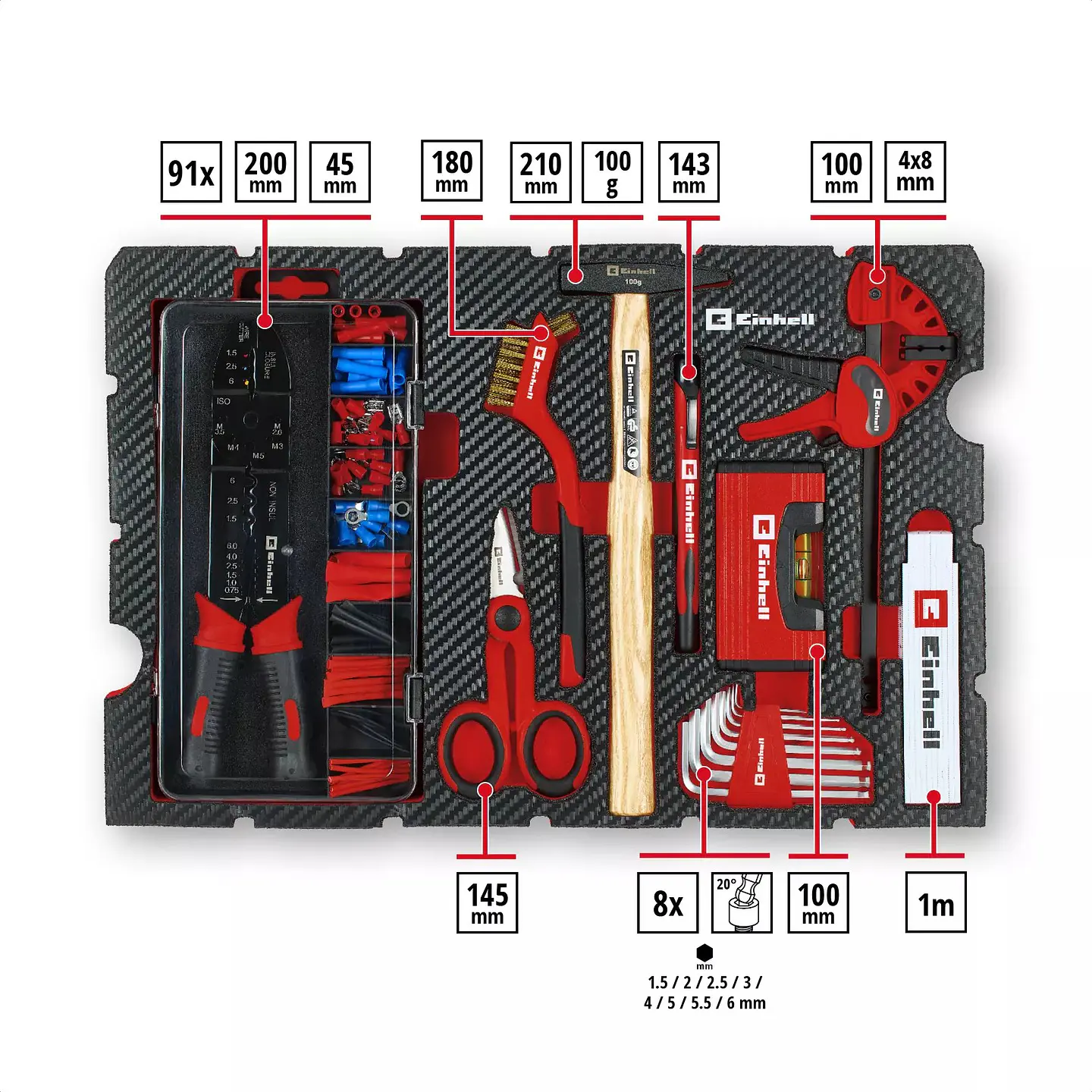Mala de Ferramentas 153 Peças E-Case Hobby EINHELL 2