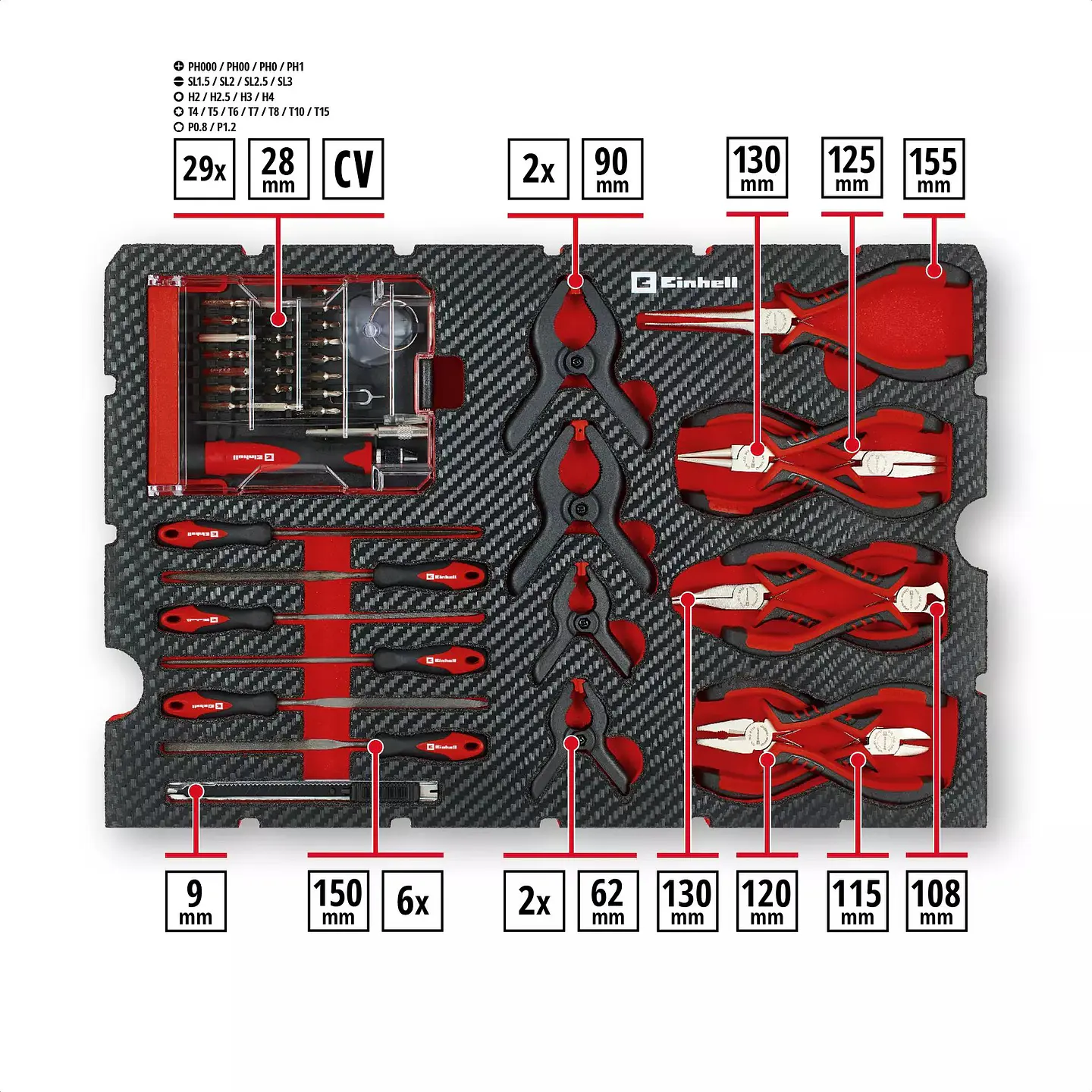 Mala de Ferramentas 153 Peças E-Case Hobby EINHELL 3