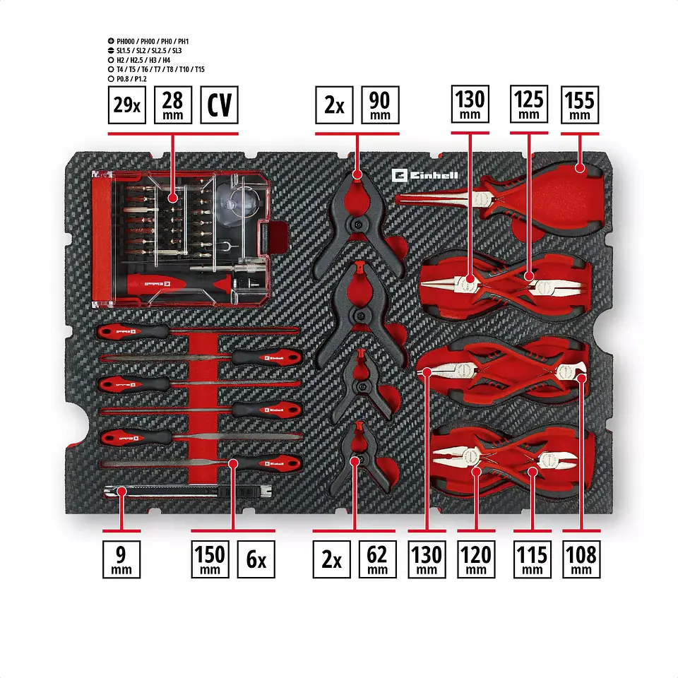 Mala de Ferramentas 153 Peças E-Case Hobby EINHELL 3