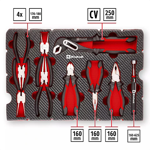 Inserção E-Case 9 Peças com Alicates EINHELL