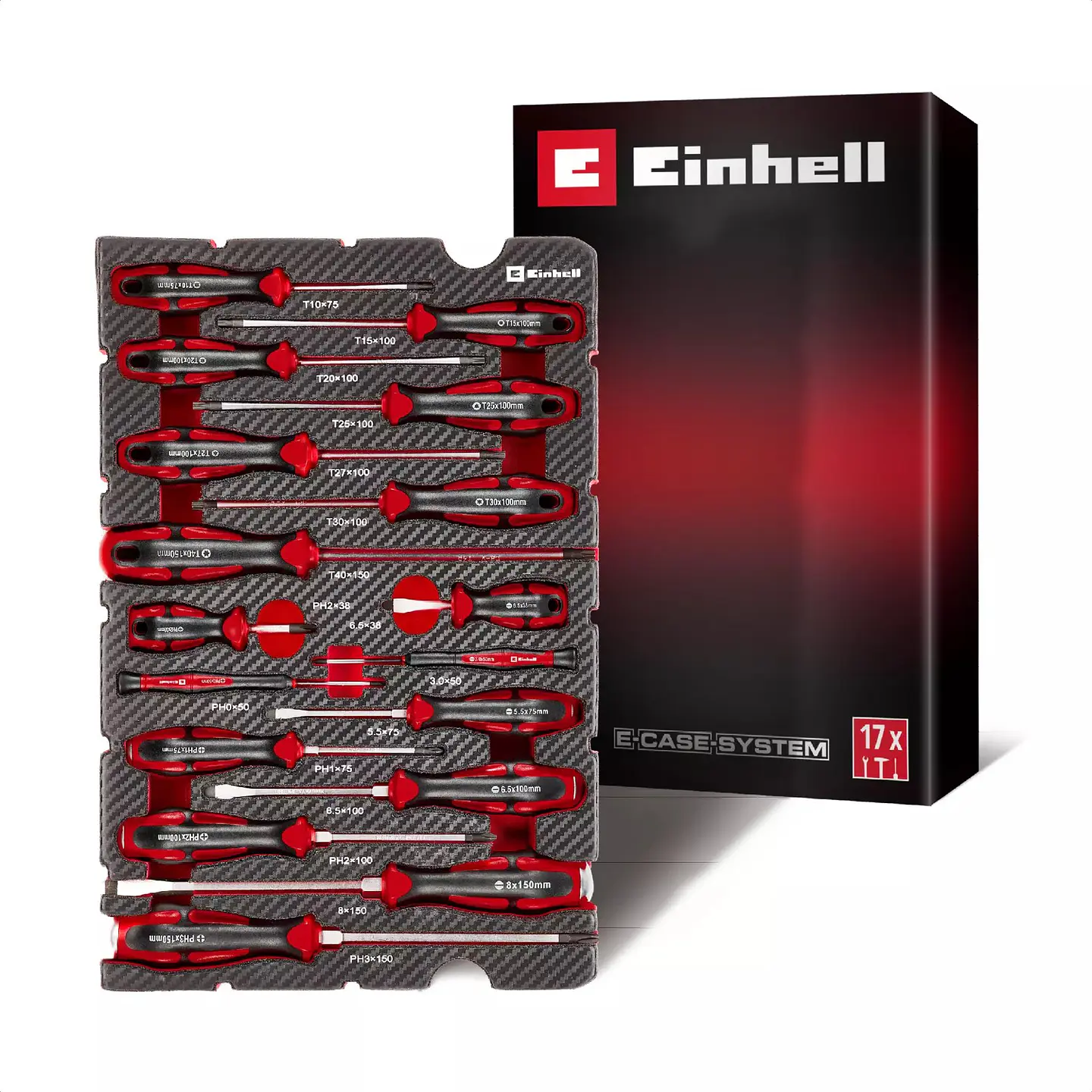 Inserção E-Case 17 Peças Chaves de Fendas EINHELL 1