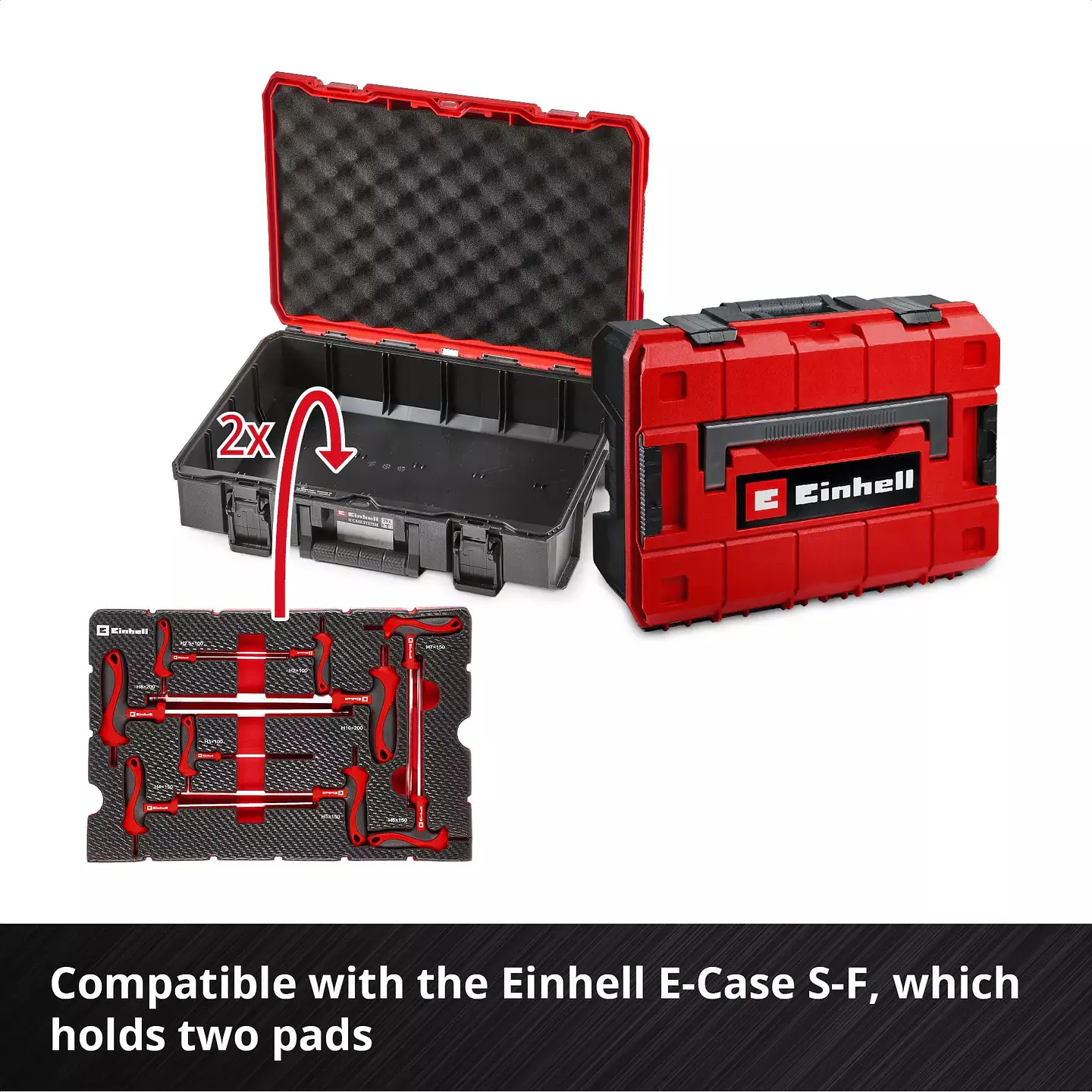 Inserção E-Case 9 Peças Chaves Sextavadas em T EINHELL 6