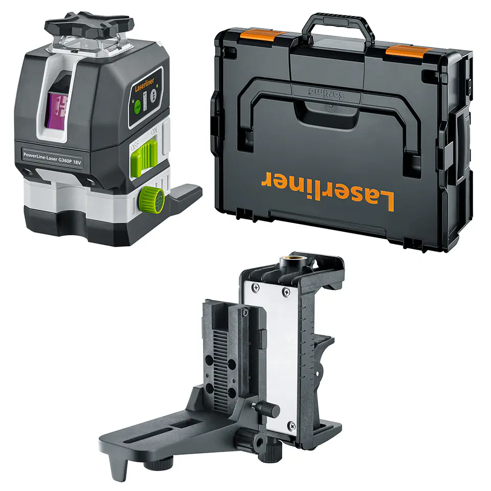 Nível laser 2 Linhas Verdes PowerLine-Laser G360P Multi-18V LASERLINER 1