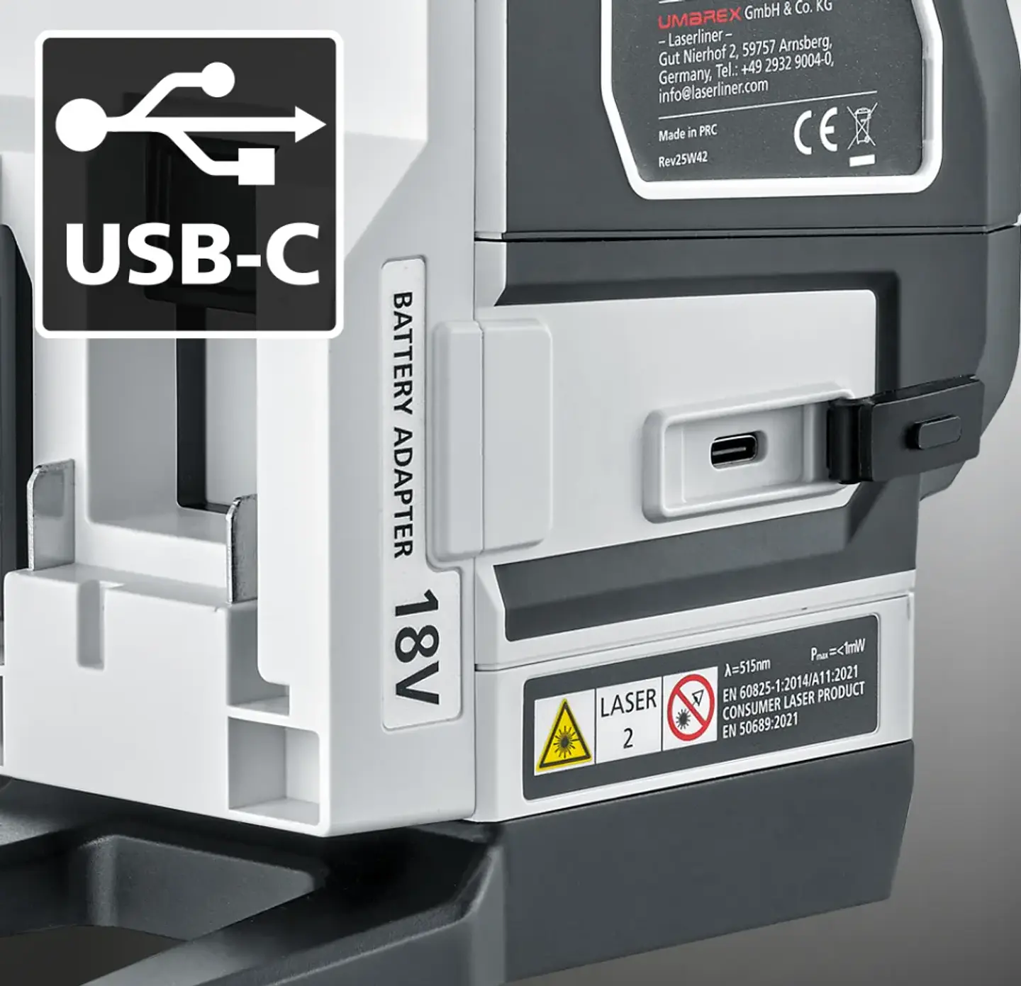 Nível laser 2 Linhas Verdes PowerLine-Laser G360P Multi-18V LASERLINER 4