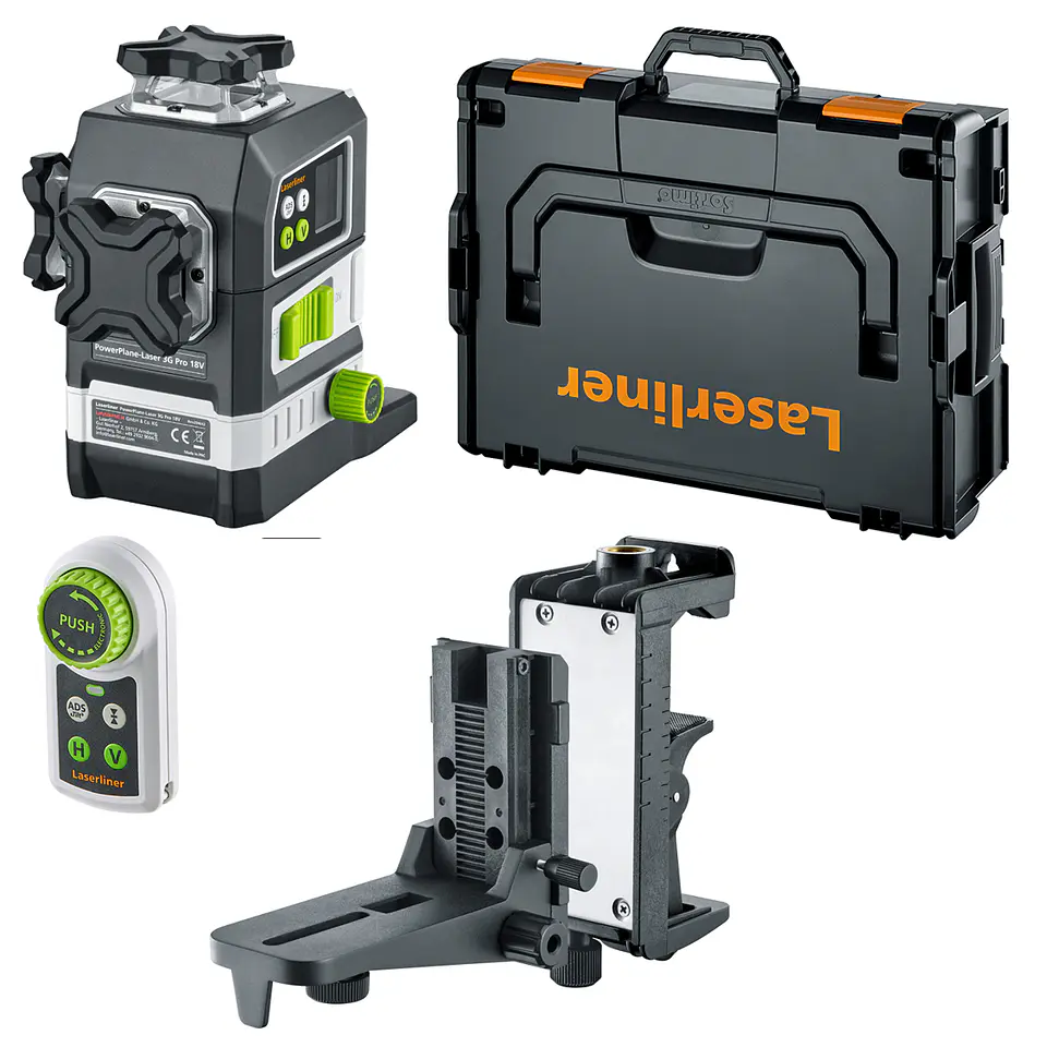 Nível laser 3 Linhas Verdes com Comando PowerPlane-Laser 3G Pro Multi-18V LASERLINER 1