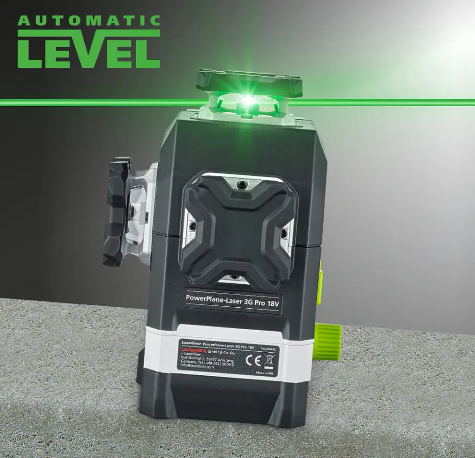 Nível laser 3 Linhas Verdes com Comando PowerPlane-Laser 3G Pro Multi-18V LASERLINER 4