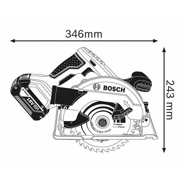 Serra circular a bateria 18 Volts GKS 18V-57 BOSCH 2