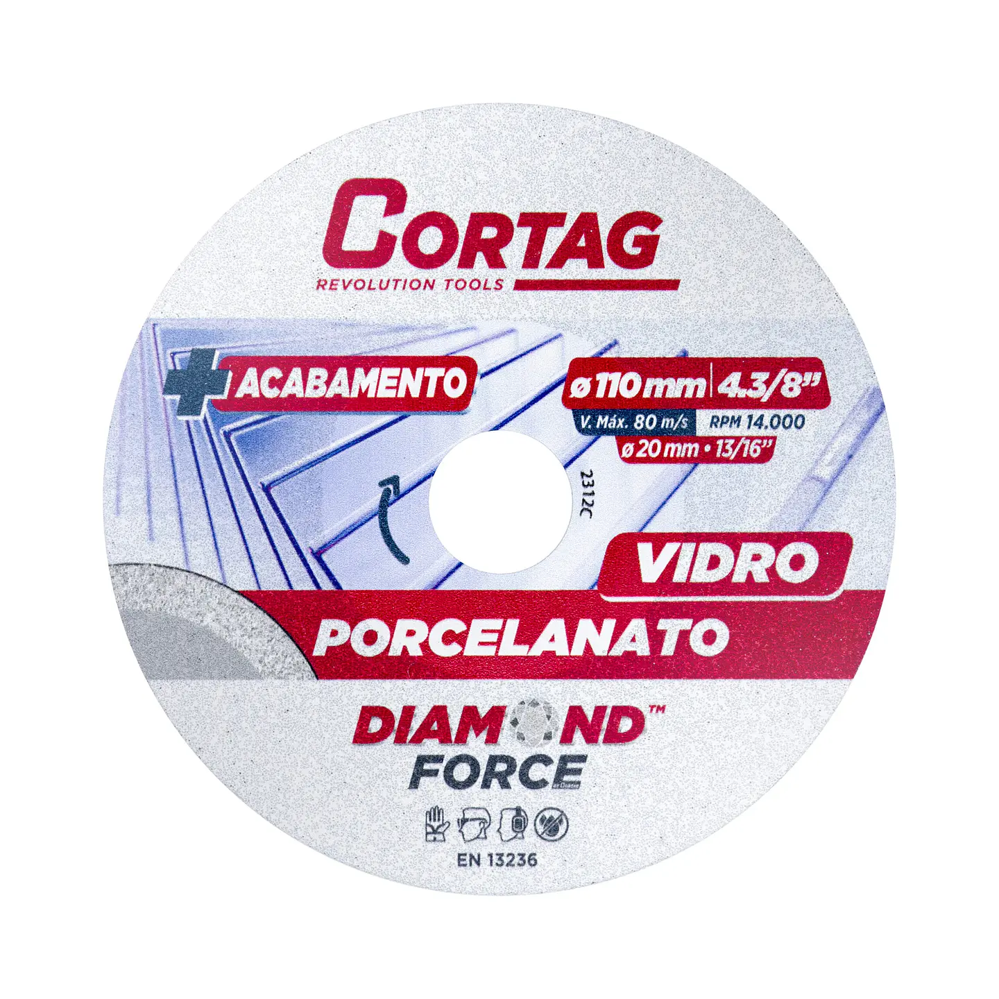 Disco de Diamante Porcelanato/Vidro Ø115 mm CORTAG 1