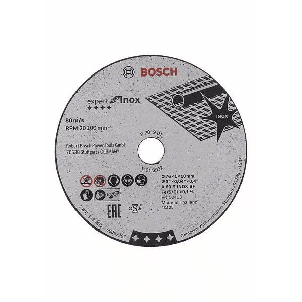 5 un. Disco de corte inox para rebarbadora 76mm Expert for inox BOSCH