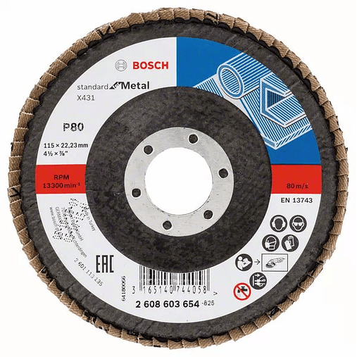 Disco de lixa em lamelas 115mm X431 Standard para Metal BOSCH (10 un.) 3