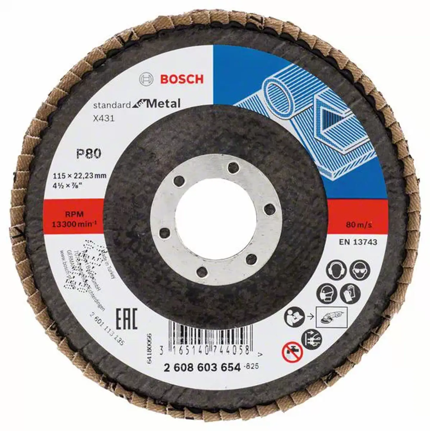 Disco de lixa em lamelas 115mm X431 Standard para Metal BOSCH (10 un.) 3
