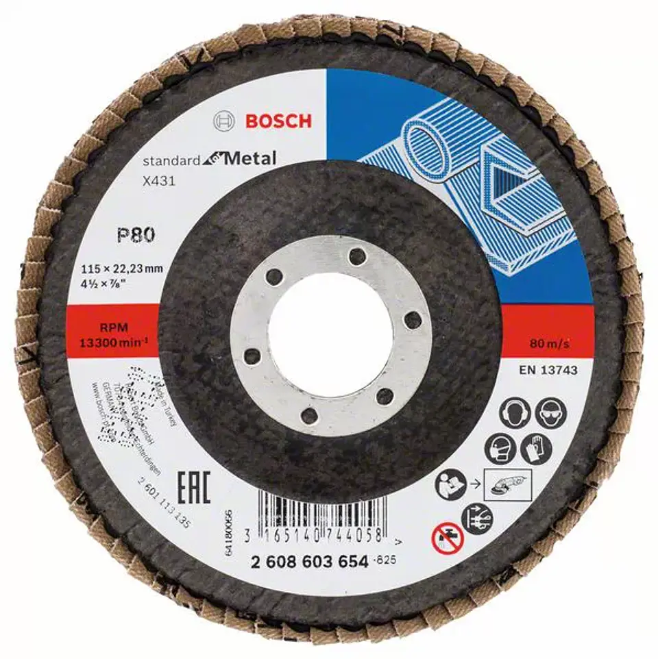 Disco de lixa em lamelas 115mm X431 Standard para Metal BOSCH (10 un.) 3