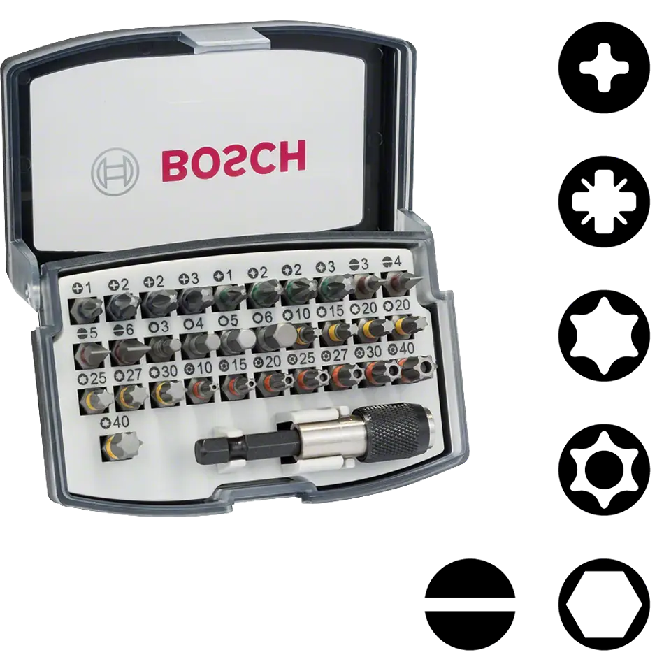 Conjunto de pontas de aparafusar Extra Hard BOSCH (32 pcs) 1
