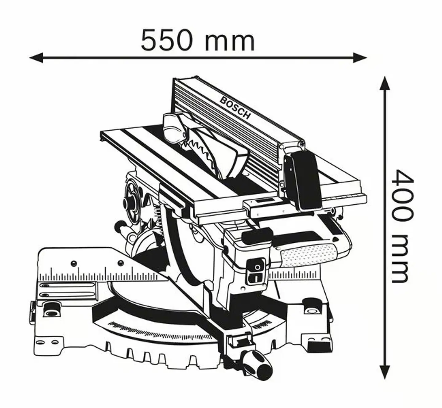 Serra combinada GTM 12 JL com mesa de trabalho GTA 2600 BOSCH 3