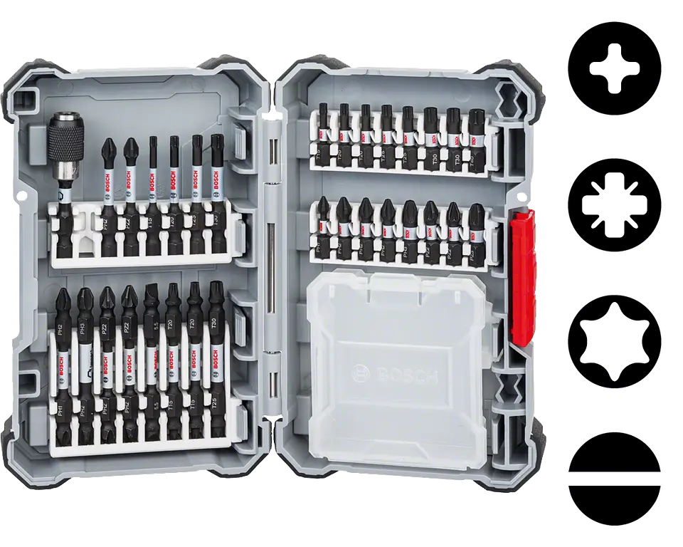 Conjunto de pontas de aparafusadora de Impacto BOSCH (31 pcs) 1