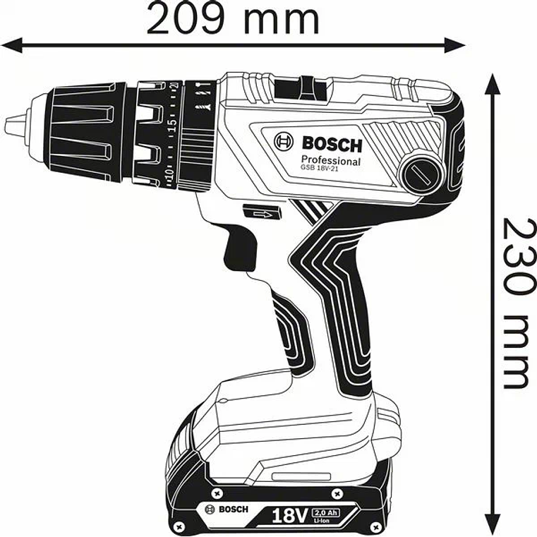 Aparafusadora berbequim com percussão 18 Volts GSB 18V-21 BOSCH 3