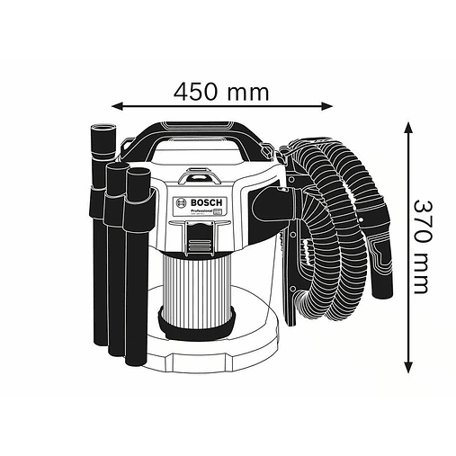 Aspirador a bateria 18 Volts GAS 18V-10L + 2 Baterias 18V 5.0Ah BOSCH 3