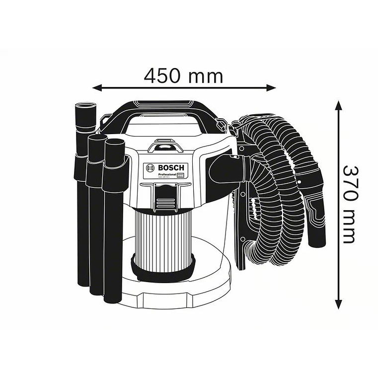 Aspirador a bateria 18 Volts GAS 18V-10L + 2 Baterias 18V 5.0Ah BOSCH 3