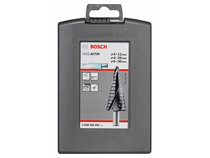 Conjunto 3 brocas escalonadas para metal HSS-AlTiN BOSCH