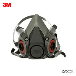 3M Respirador reutilizable, pieza de media cara 7501, use con cartuchos /  filtros de bayoneta (no incluidos) para gases, vapores, polvo, tamaño
