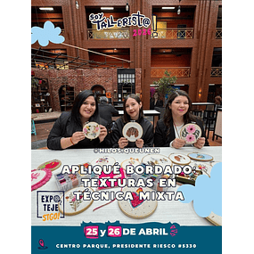 Aplique Bordado: Texturas en Técnica Mixta - Hilos que Unen @hilos.queunen