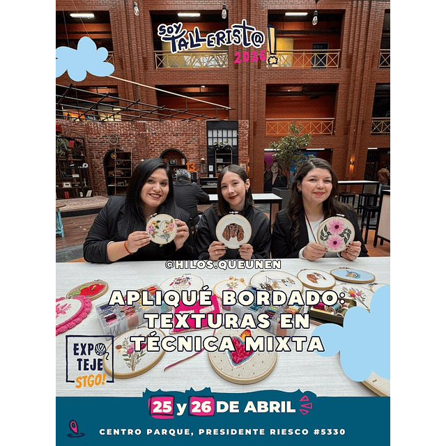 Aplique Bordado: Texturas en Técnica Mixta - Hilos que Unen @hilos.queunen