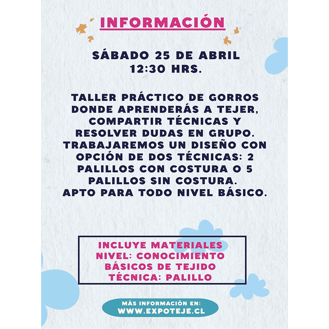 TALLER DE GORROS CON AMAYA FORCH