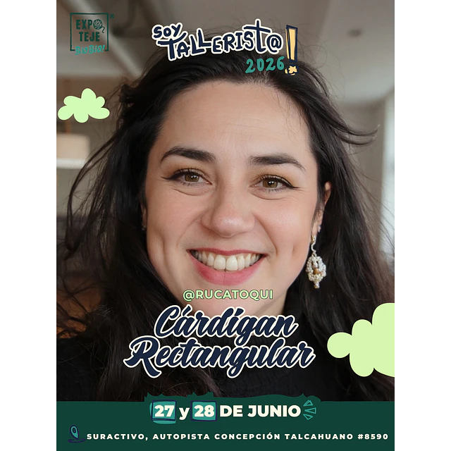 Cárdigan Rectangular  - Andrea Cáceres @rucatoqui