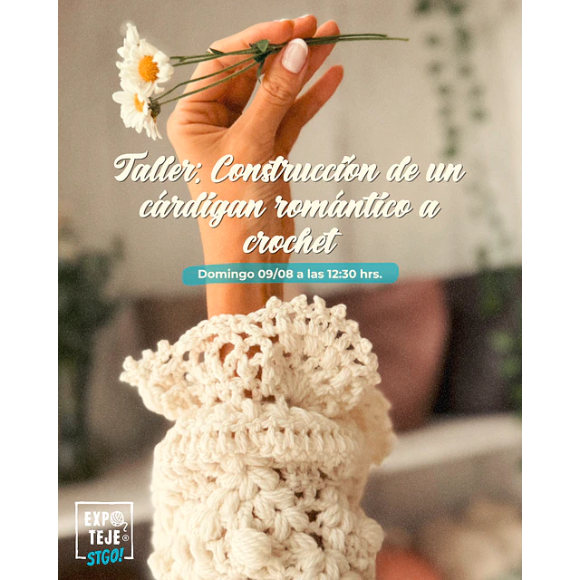 Construcción de un cárdigan romántico a crochet - Stefi Béllico @aleli.decocrochet 