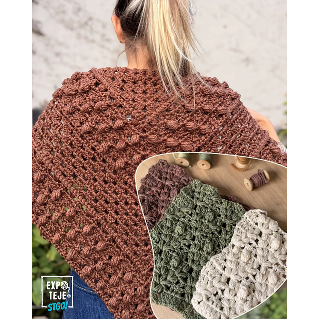Diseño y construcción de un chal con textura - Stefi Béllico @aleli.decocrochet 