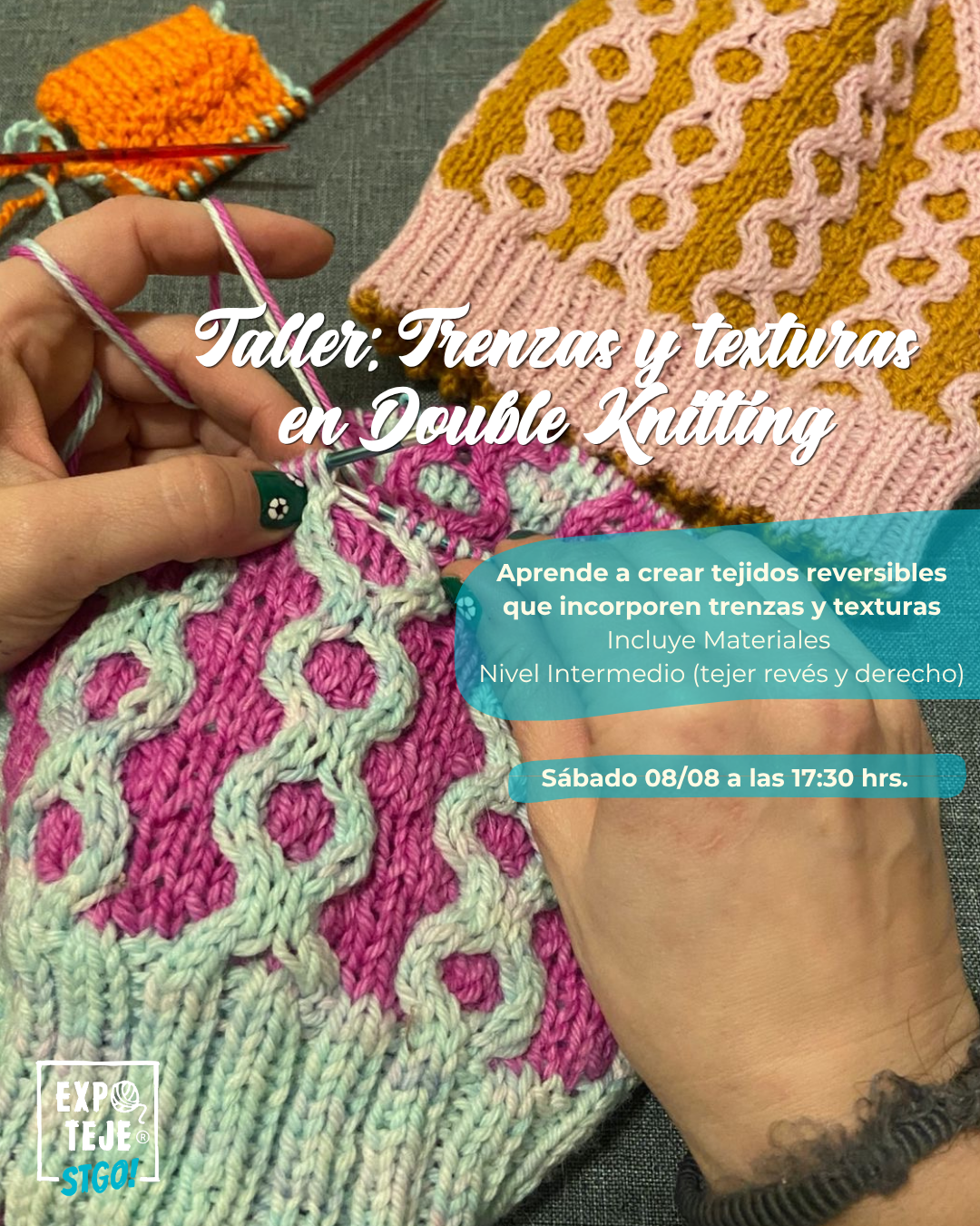 Trenzas y texturas en double knitting - María Consuelo Cheix - @Consuknits