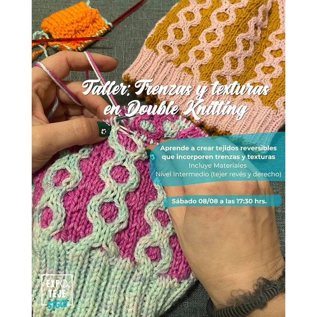 Trenzas y texturas en double knitting - María Consuelo Cheix - @Consuknits 