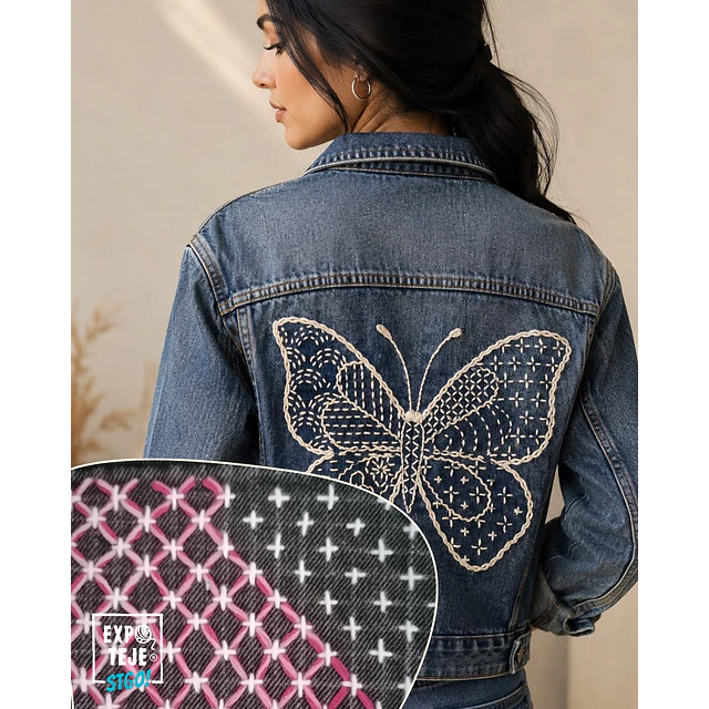 Sashiko para customizar tus prendas de vestir - Fabiola Saavedra  @recojinestudiocreativotextil