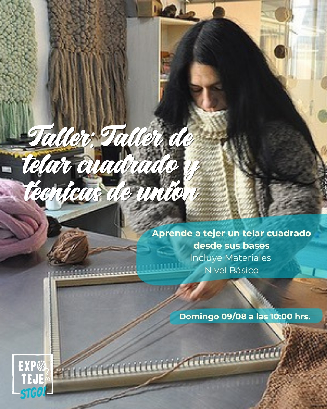 Taller de telar cuadrado y técnicas de unión - Lorena Soto @witralchile