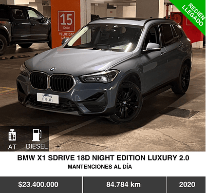 BMW X1 SDRIVE 18D NIGHT EDITION LUXURY 2.0 2020
