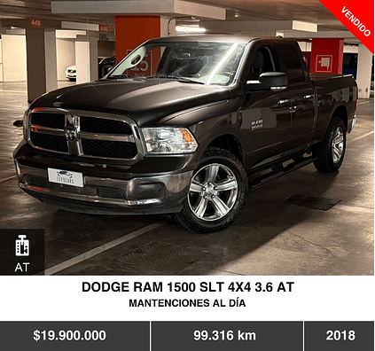 DODGE RAM 1500 SLT 4X4 3.6 AT 2018