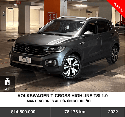 VOLKSWAGEN T-CROSS HIGHLINE TSI 1.0 2022