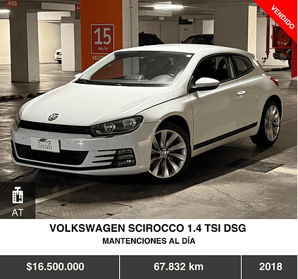 VOLKSWAGEN SCIROCCO 1.4 TSI DSG 2018