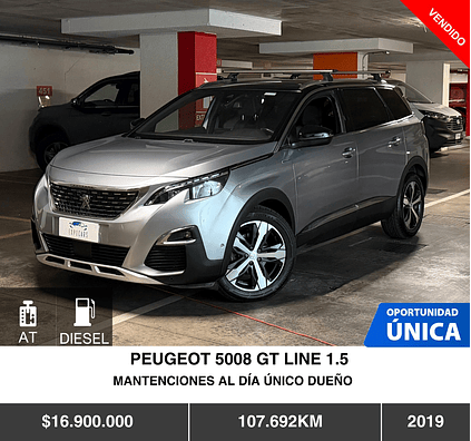 PEUGEOT 5008 GT LINE 1.5 2019