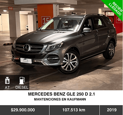  MERCEDES BENZ GLE 250 D 2.1 2019