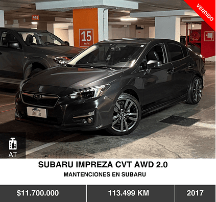 SUBARU IMPREZA CVT AWD 2.0 2017