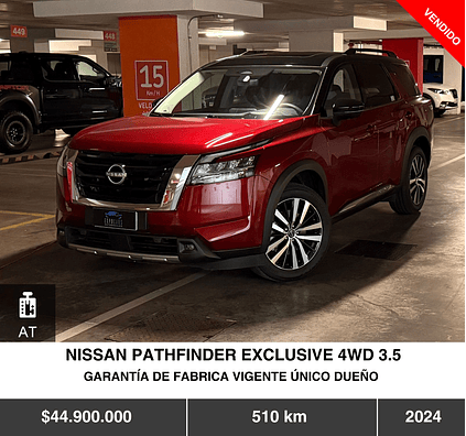 NISSAN PATHFINDER EXCLUSIVE 4WD 3.5 2024